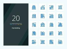 20 City Building Blue Color icon for presentation vector