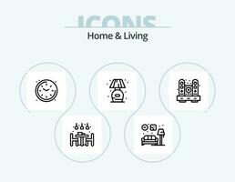 Home And Living Line Icon Pack 5 Icon Design. lump. home. living. window. home vector