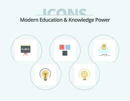 Modern Education And Knowledge Power Flat Icon Pack 5 Icon Design. cloud. alphabet. classroom . basic. abc vector