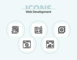 Web Development Line Icon Pack 5 Icon Design. web. development. serving. data. drawing vector