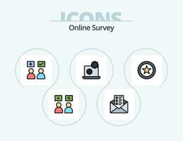 Online Survey Line Filled Icon Pack 5 Icon Design. . online . education . vector