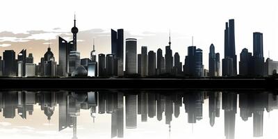Metropolitan city skyline could and building Background. photo