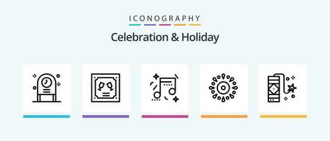 Celebration and Holiday Line 5 Icon Pack Including travel. holiday. holiday. wedding. holiday. Creative Icons Design vector
