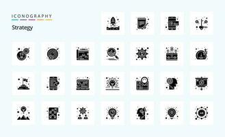 25 Strategy Solid Glyph icon pack vector