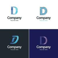 diseño de paquete de logotipo grande con letra d diseño de logotipos modernos y creativos para su negocio vector