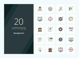 20 Management Flat Color icon for presentation vector