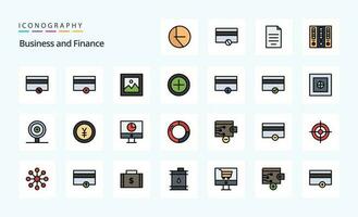 paquete de iconos de estilo lleno de 25 líneas financieras vector