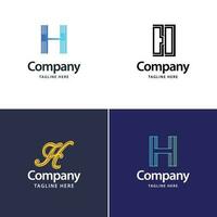 letra h diseño de paquete de logotipos grandes diseño de logotipos modernos y creativos para su negocio vector