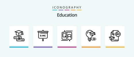 educación línea 5 5 icono paquete vector