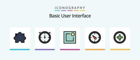 Basic Line Filled 5 Icon Pack Including . earth. network. Creative Icons Design vector