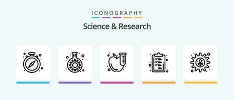 Science Line 5 Icon Pack Including . diseases. gear. bacteria. light. Creative Icons Design vector