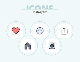 Instagram Line Filled Icon Pack 5 Icon Design. twitter. view. profile. eye. up vector