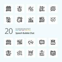 20 Chat Line icon Pack like test study atoms formula chemistry vector