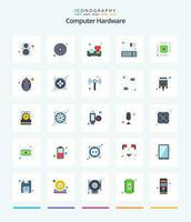 Creative Computer Hardware 25 Flat icon pack  Such As computer. computer. beamer. chip. keyboard vector