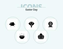 Easter Glyph Icon Pack 5 Icon Design. glass. rose. easter. plant. easter vector