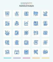 creativo estadístico análisis 25 azul icono paquete tal como extensión. datos. finanzas. análisis. arco vector