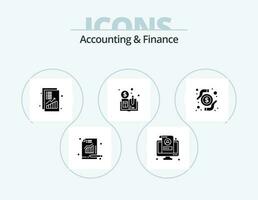 Accounting And Finance Glyph Icon Pack 5 Icon Design. card. distributed. profile. cryptocurrency. money vector