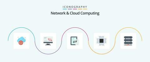 red y nube informática plano 5 5 icono paquete incluso datos. información. conexión. base de datos. nube vector