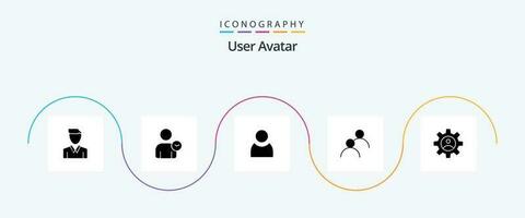 User Glyph 5 Icon Pack Including controls. basic. basic. avatar. user vector