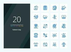 20 Fathers Day Blue Color icon for presentation vector