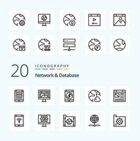 20 Network And Database Line icon Pack like network cloud image data vector