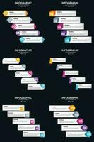 Vector 6 Infographics Pack Presentation slide template 5 Steps cycle diagrams and timelines