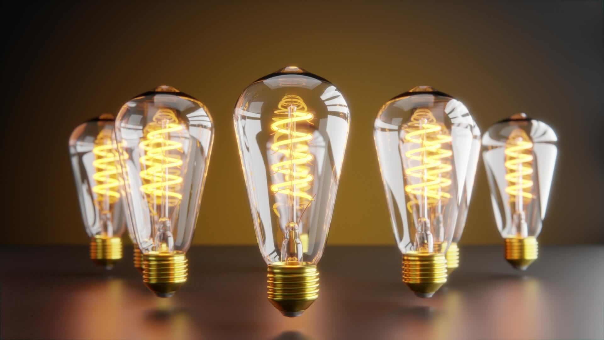 Vintage light bulb pulsing light in the darkness 26185710 Stock Video