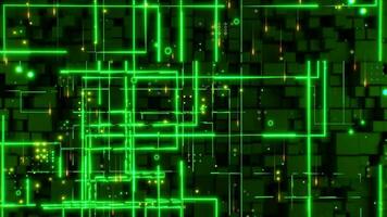 abstrato eletrônico verde o circuito borda fundo. artificial inteligência. futuro tecnologia video
