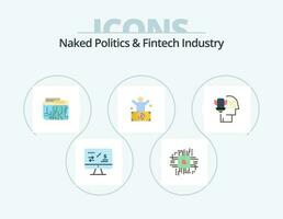 desnudo política y fintech industria plano icono paquete 5 5 icono diseño. persona. hombre. fintech. multimillonario Internet vector