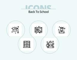 Back To School Line Icon Pack 5 Icon Design. badminton. school. back to school. education. light vector