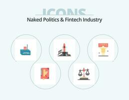 desnudo política y fintech industria plano icono paquete 5 5 icono diseño. patio de juegos. juegos. saldo bomba. influencia vector