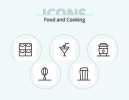 Food Line Icon Pack 5 Icon Design. drink. coffee. french. set. food vector