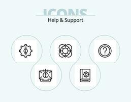 Help And Support Line Icon Pack 5 Icon Design. productivity. device. outline. support. help vector