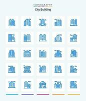 creativo ciudad edificio 25 azul icono paquete tal como trabajar. oficina. bienes. edificio. edificio vector