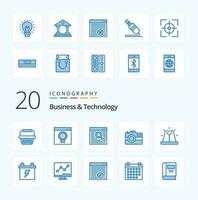 20 Business  Technology Blue Color icon Pack like bell technology browser photography camera vector