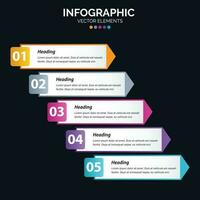 5 Option Infographics diagram annual report web design Business concept steps or processes vector