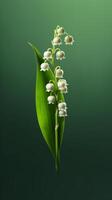 Lily of the valley flower blurred background. AI Generated photo