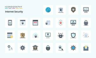 25 Internet Security Flat color icon pack vector