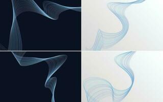 Collection of geometric minimal lines pattern set vector