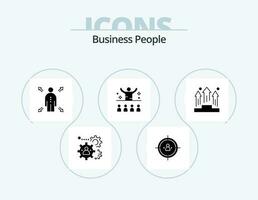 Business People Glyph Icon Pack 5 Icon Design. presentation. lecture. planning. conference. opportunity vector