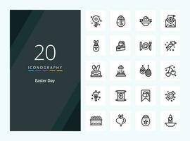 20 Easter Outline icon for presentation vector