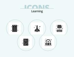 Learning Glyph Icon Pack 5 Icon Design. online. learning. learning. knowledge. book vector