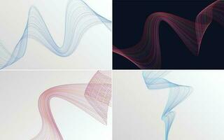 Collection of geometric minimal lines pattern set vector