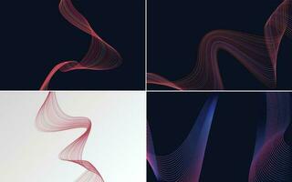 Collection of geometric minimal lines pattern set vector