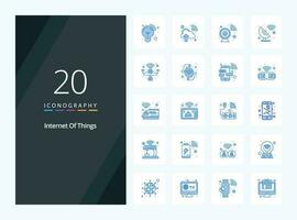 20 Internet Of Things Blue Color icon for presentation vector