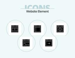 Website Element Glyph Icon Pack 5 Icon Design. text. interface. website. divide. web vector