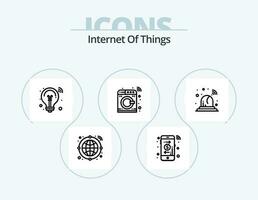 Internet Of Things Line Icon Pack 5 Icon Design. wifi. internet of things. tv. internet. secure vector