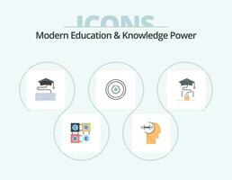 Modern Education And Knowledge Power Flat Icon Pack 5 Icon Design. mouse. education . key . plenet. vector