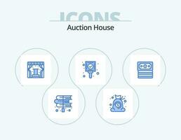 Auction Blue Icon Pack 5 Icon Design. banking. ok. finance. mark. trade vector