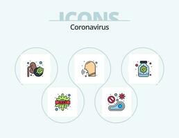 coronavirus línea lleno icono paquete 5 5 icono diseño. virus. prueba tubos coronavirus. prueba. experimentar vector